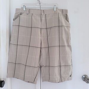 Classic Beige Plaid Men's Shorts